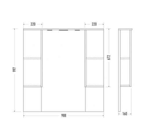 Зеркало-шкаф Мирсант Next 100 2 ящика фото 3