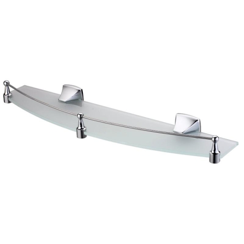 Полка стеклянная с бортиком Wasserkraft Wern K-2544 хром