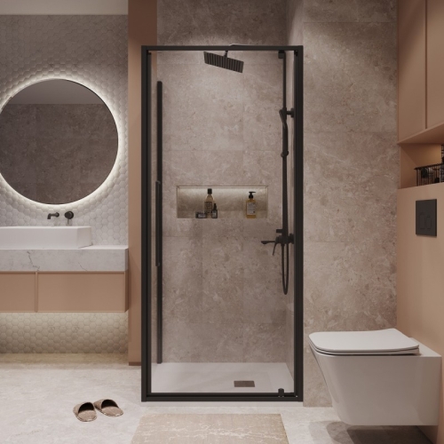 Душевое ограждение Niagara Нова/Nova NG-85-8AB-A80B-34 80*80, дверь распашная, стекло прозрачное фото 4