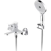 Смеситель для ванны Gappo G3203-8 белый/хром (с лейкой и шлангом)