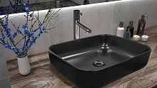 Раковина накладная Creo Сeramique PU4200MBK 500*400*140мм, черный матовый