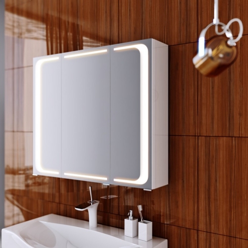 Зеркало-шкаф Aqwella Milan 80*70 100*70 c подсветкой фото 3