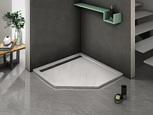 Поддон WeltWasser WW TRP Stone-WT 90*90, 100*100 искусственный мрамор + ножки + панель + сифон