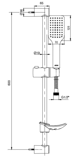 Душевой гарнитур E.C.A Tiera 102146029C1EX черный матовый фото 2