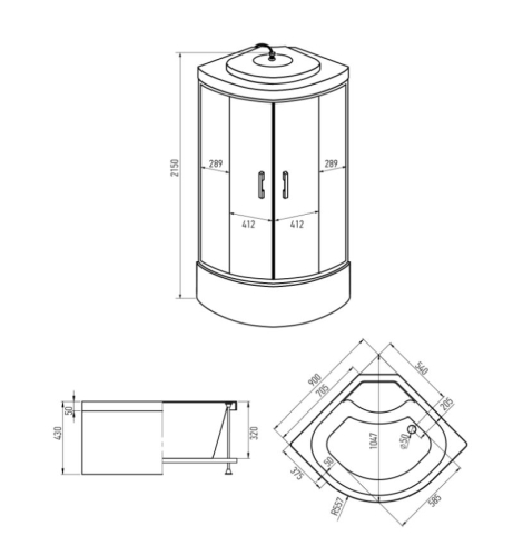 Душевая кабина ERLIT 100*100 ER5710TP-C24-RUS тонированная фото 4