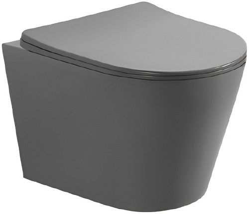 Унитаз подвесной безободковый Aquatek Вега AQ1905-MG, серый матовый