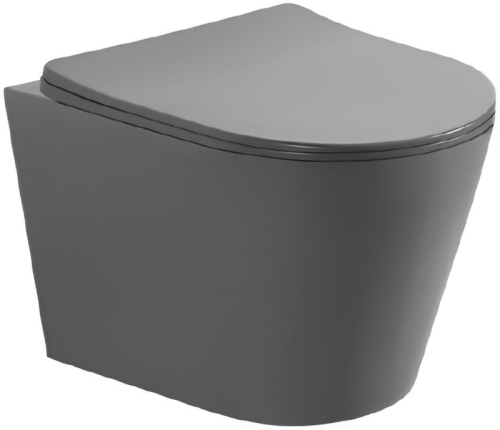 Унитаз подвесной безободковый Aquatek Вега AQ1905-MG, серый матовый