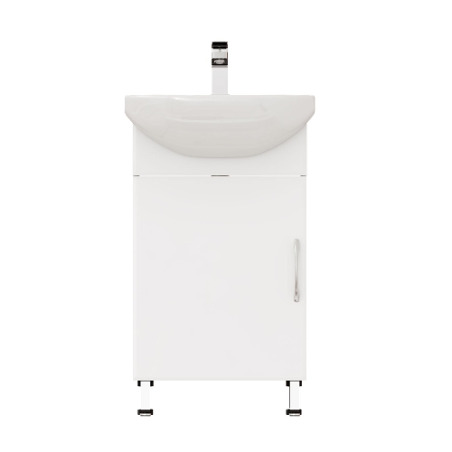 Тумба с умывальником Мирсант Оптима 50, 55, 60 напольная белая фото 2