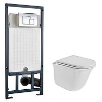 Инсталляция Weltwasser 10000006993 MARBERG 507 с унитазом Telbach 004 GL-WT, кнопка MAR 507 SE хром