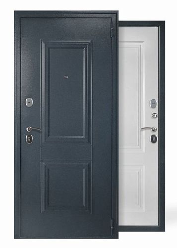 Дверь входная Tandoor Кантата 86, 96 Букле Серый/Белый матовый