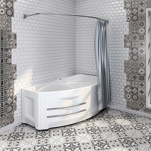 Карниз для шторки на ванну Vannesa София хром