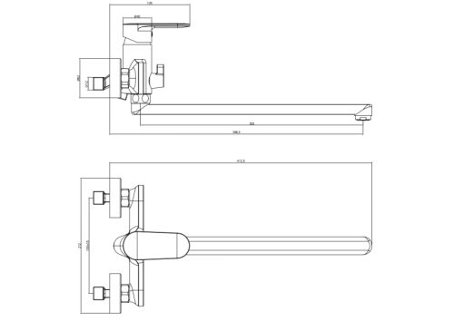 Смеситель для ванны с длинным изливом Aquatek Ника AQ1842BGM, оружейная сталь фото 7