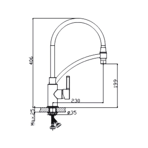 Смеситель кухонный с гибким изливом Haiba HB73643-7 хром фото 2