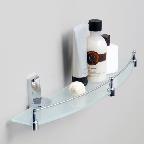 Полка стеклянная с бортиком Wasserkraft Lopau K-6044 хром фото 3