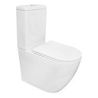 Унитаз напольный безободковый, смыв Торнадо Azario Grado AZ-2141 UQ1 с сидением микролифт