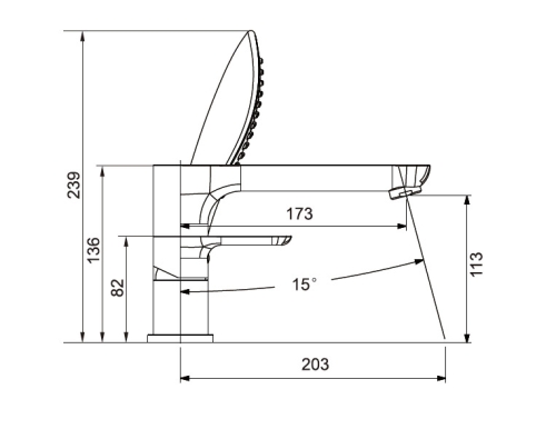 Смеситель врезной на борт ванны 3 отв. Gappo Noar G1148 белый/хром фото 4