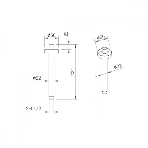 Держатель верхнего душа Berges Ventas R Black 074014, черный матовый фото 2