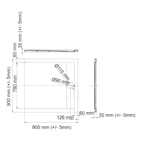 Душевой поддон искусственный камень Wasserkraft Mindel 85T 90*90 белый фото 2