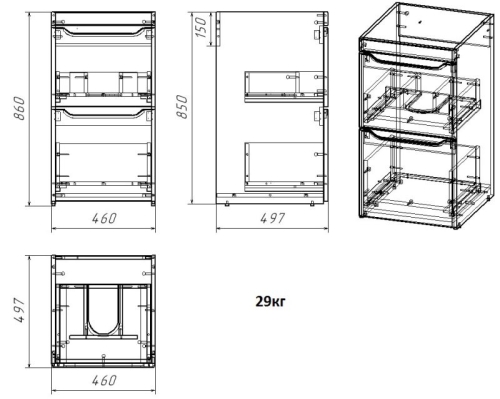 Тумба с умывальником Azario Magenta 110 120 L/R фото 5