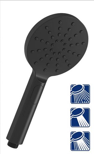 Лейка душевая Lemark LM8122BL, 3-функциональная, черный