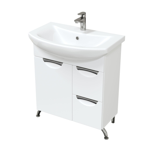 Тумба с умывальником Мирсант Камилла 70, 80, 90, 100 напольная белая