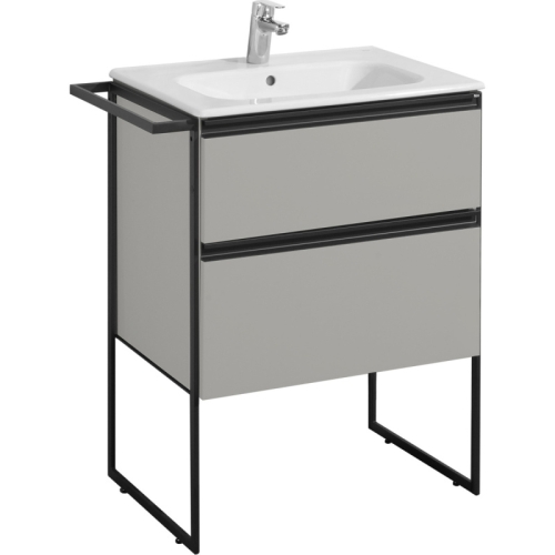 Тумба с раковиной Roca Domi 60 подвесная/напольная, серый матовый фото 2