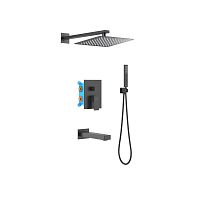 Душевая система скрытого монтажа Aquatek Либра AQ1673MB черный матовый