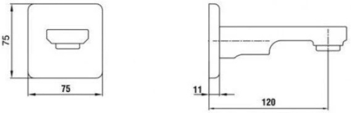 Излив E.C.A Tiera 102159205C1EX-K 120 мм матовый черный фото 2