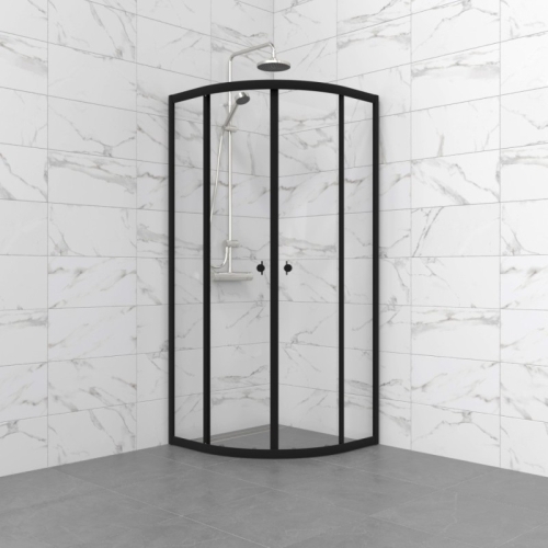 Душевое ограждение Triton Альфа-Блэк 90*90, 100*100 стекло прозрачное фото 4