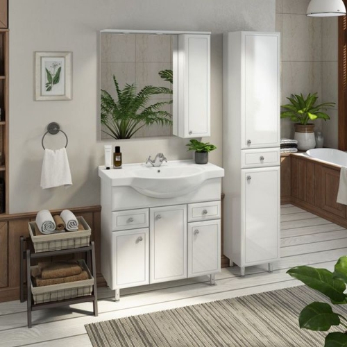 Шкаф-колонна Comforty Сочи-35 белый глянец фото 5