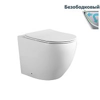 Унитаз приставной Aquatek Европа AQ1902-00 безободковый тонкое сиденье с доводчиком