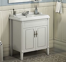 Тумба с умывальником Comforty Палермо 80 120 белый глянец  напольная