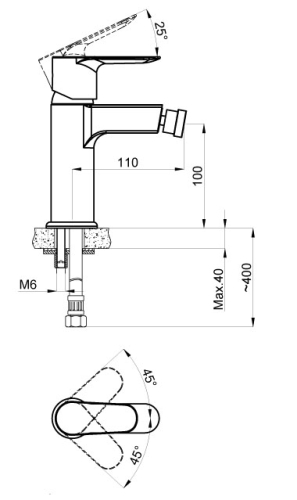 Смеситель для биде Azario Leya AZ-15426601 хром фото 2