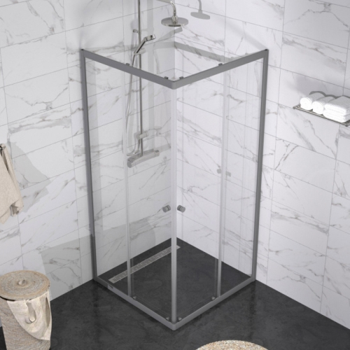 Душевое ограждение Triton Вента-Графит 90*90, 100*100 стекло прозрачное фото 5