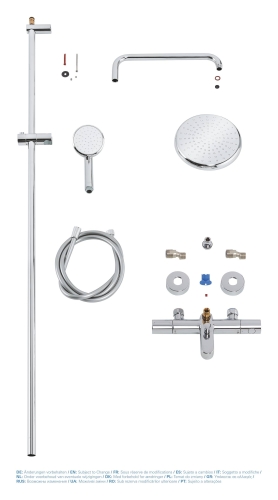 Душевая система с термостатом для ванны, GROHE Tempesta Cosmopolitan System 210, хром, (26223001) фото 3