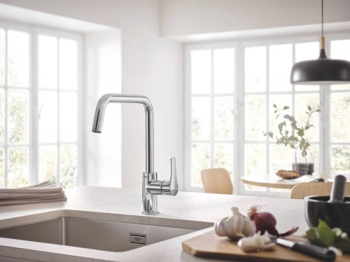 Смеситель для кухни GROHE Eurosmart 2021, U-образный высокий излив, хром (30567000) фото 6
