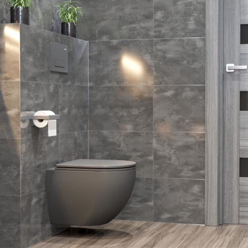 Унитаз подвесной безободковый SOLE PANDORA 2 Grey серый матовый фото 2