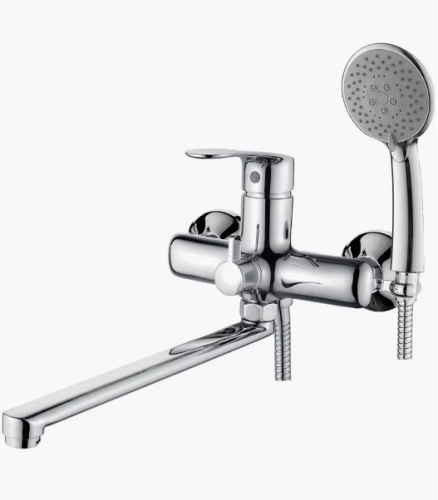 Смеситель с длинным изливом для ванны Ledeme L2272 хром (лейка и шланг в комплекте)