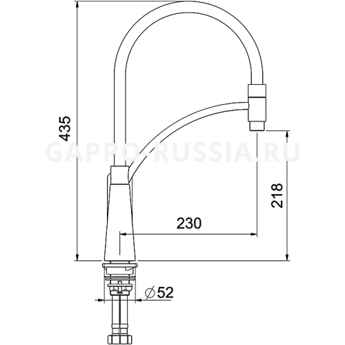 Смеситель с гибким изливом для кухни Gappo Noar G4048-8 хром-белый фото 2