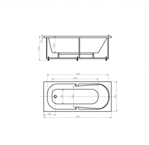 Ванна Aquatek Лея пневматическое управление 170*75 гидромассажная фото 3