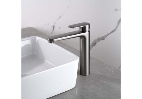 Смеситель высокий для раковины Aquatek Ника AQ1804BGM, оружейная сталь фото 3