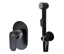 Смеситель с гигиеническим душем Wasserkraft Elbe A117451 встраиваемый чёрный