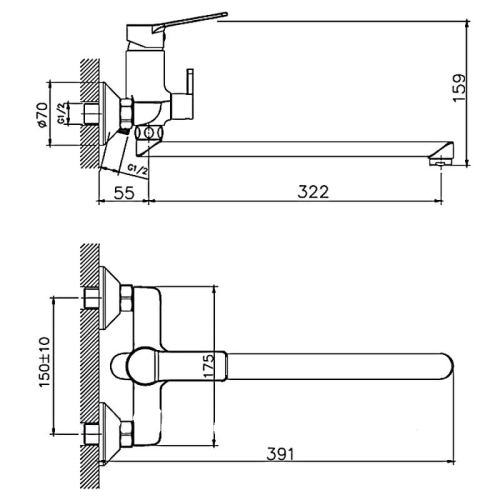 Смеситель для ванны Haiba HB22559 хром фото 2