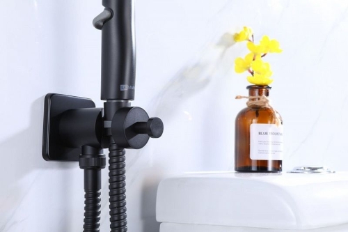 Смеситель встроенный монтаж с гигиеническим душем Lemark LM7219BL черный фото 5