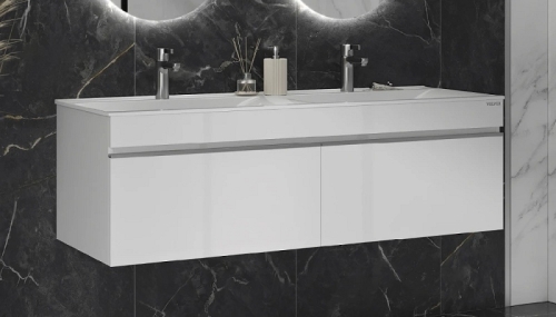 Тумба с умывальником Velvex Pulsus 140 белая фото 2