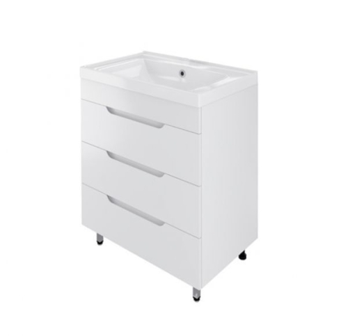 Тумба с умывальником Мирсант Soho Quadro 60, 70, 80, 90, 100, 120 напольная без доводчика