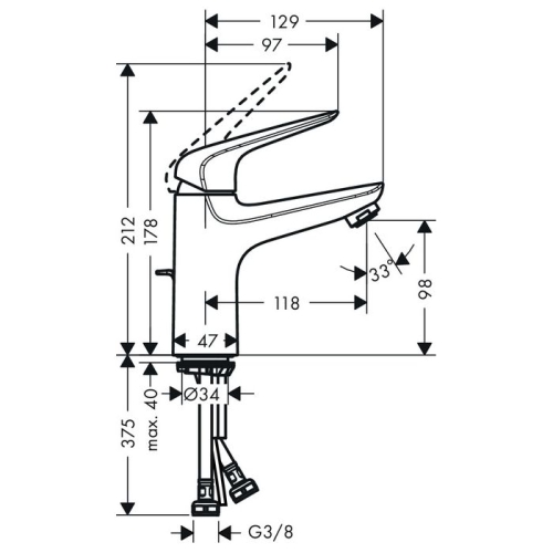Смеситель для раковины Hansgrohe Novus 71030000 хром фото 2