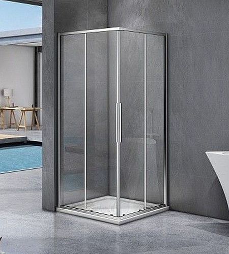 Душевое ограждение BAS IDEA CR 80*80, 90*90, 100*100 хром/чёрный