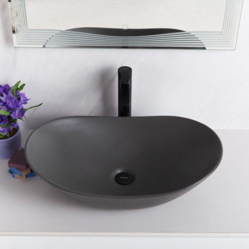 Раковина накладная Belbagno BB1404-H311 605x360x155мм серый матовый фото 2