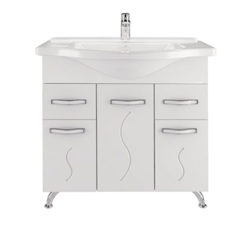 Тумба с раковиной Mirsant Сандра 80, 100 напольная с дв. и ящиками фото 3